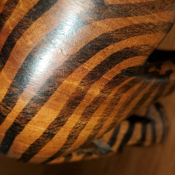 Hand Carved Wood Zebra - Picture 3 of 4